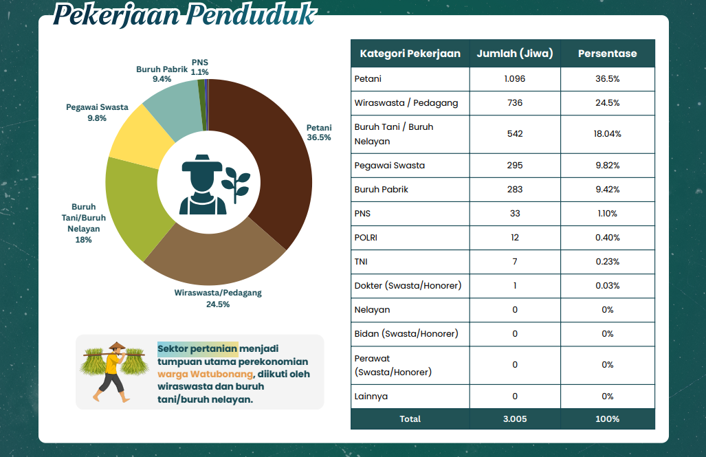 Profil Mata Pencaharian Penduduk dan Struktur Pekerjaan Masyarakat